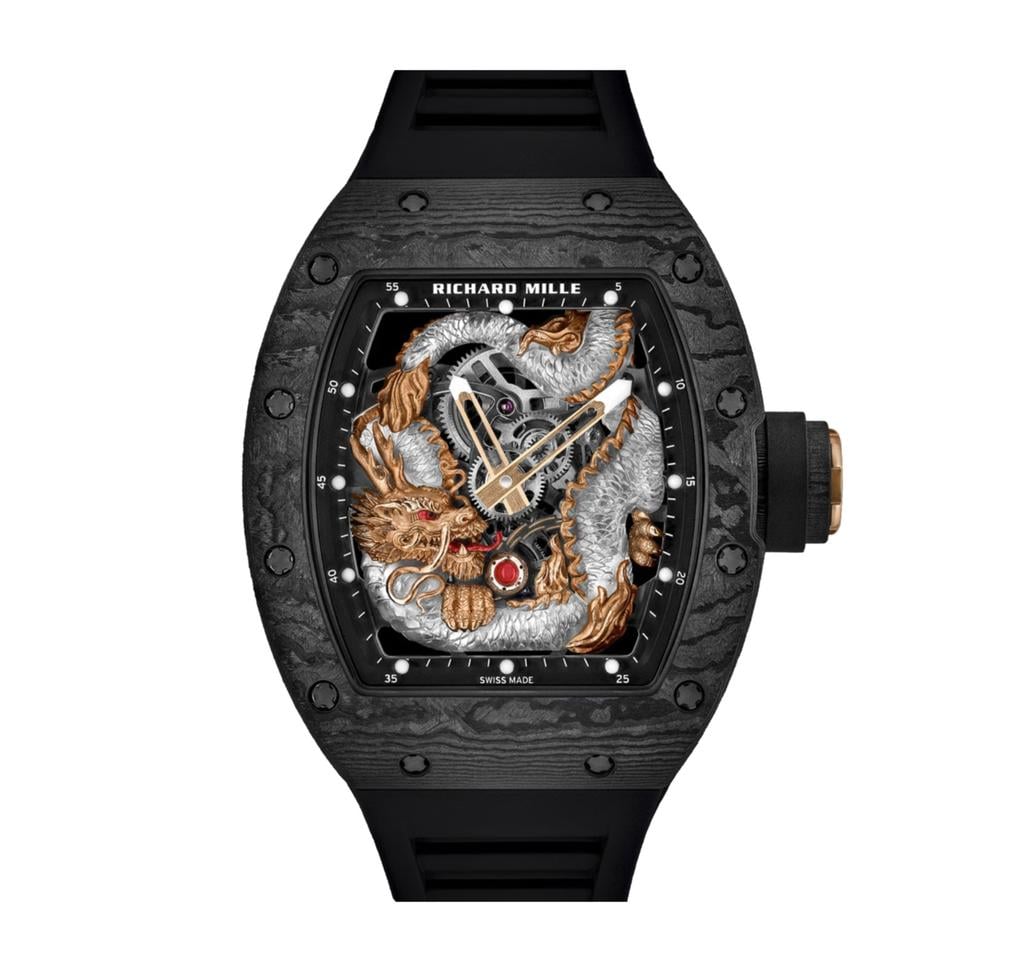 Richard Mille Style Carrera Chrono 57 Black Dial / Steel detail 4
