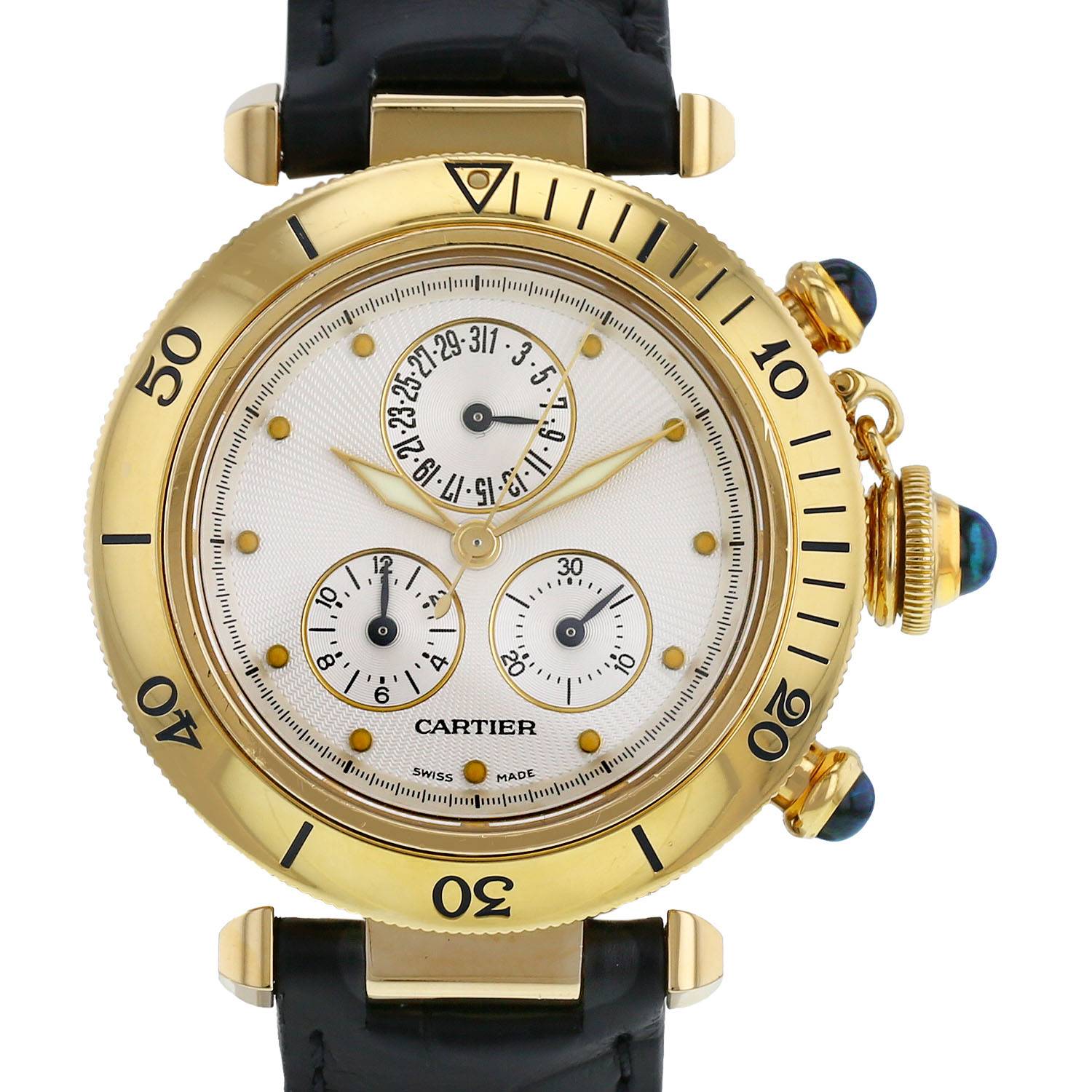 Cartier Style Carrera Chrono 62 Full Gold detail 3