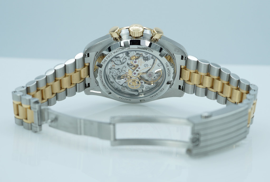 Hublot Style Speedmaster Moonwatch 69 Two-Tone Gold detail 3