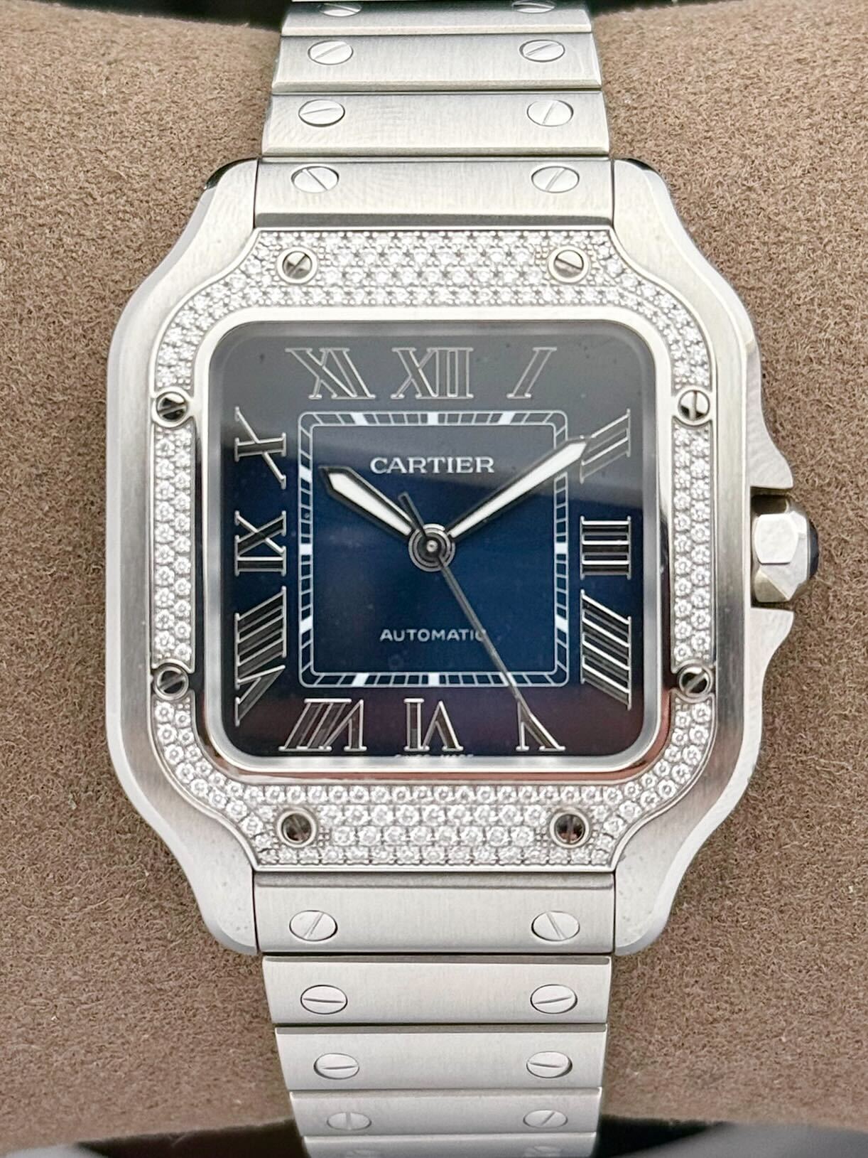 Tag Heuer Style Santos Medium 71 Blue Dial / Steel detail 2
