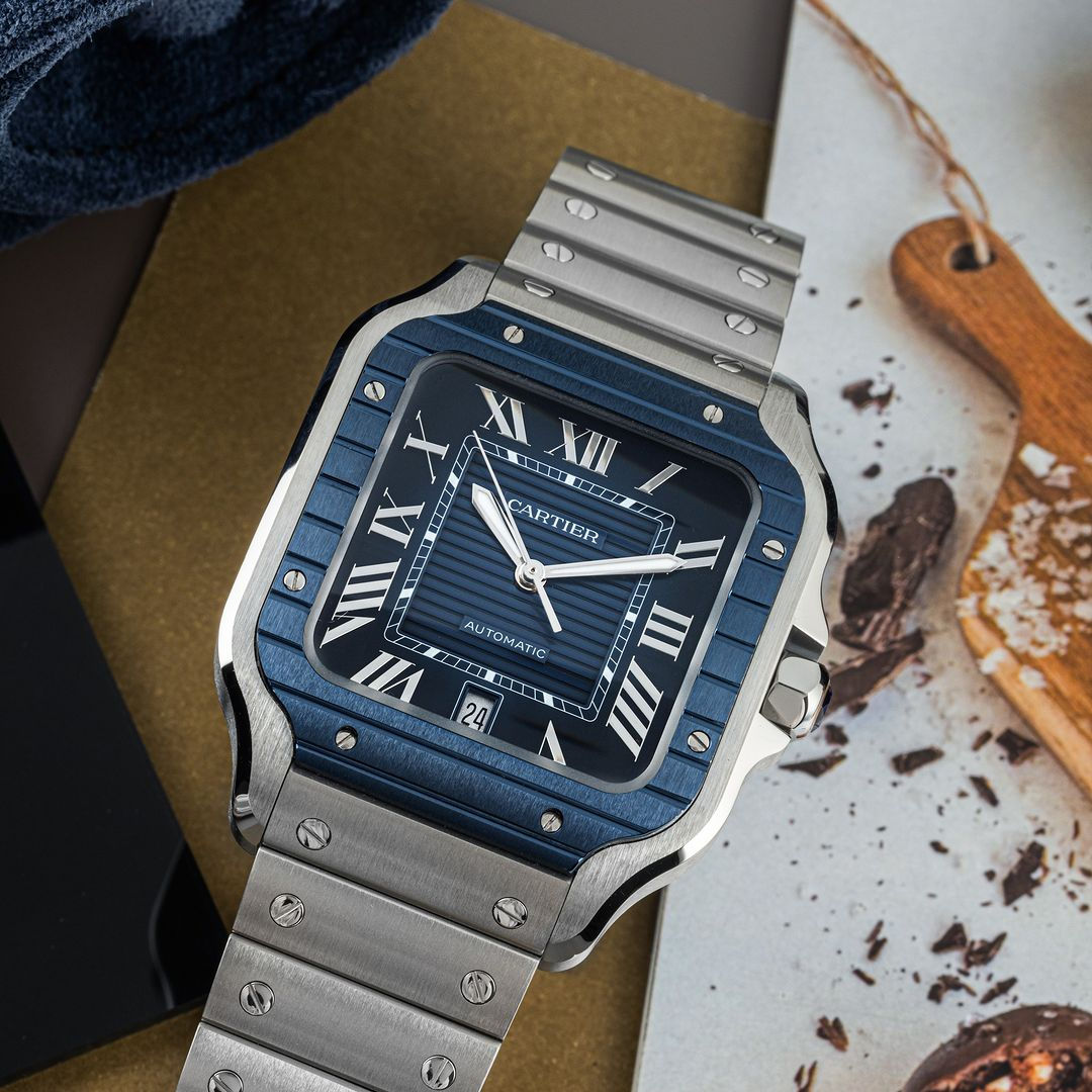 Tag Heuer Style Santos Medium 71 Blue Dial / Steel detail 4