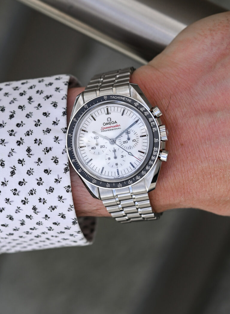 Panerai Style Speedmaster Moonwatch 73 White Dial / Steel detail 3