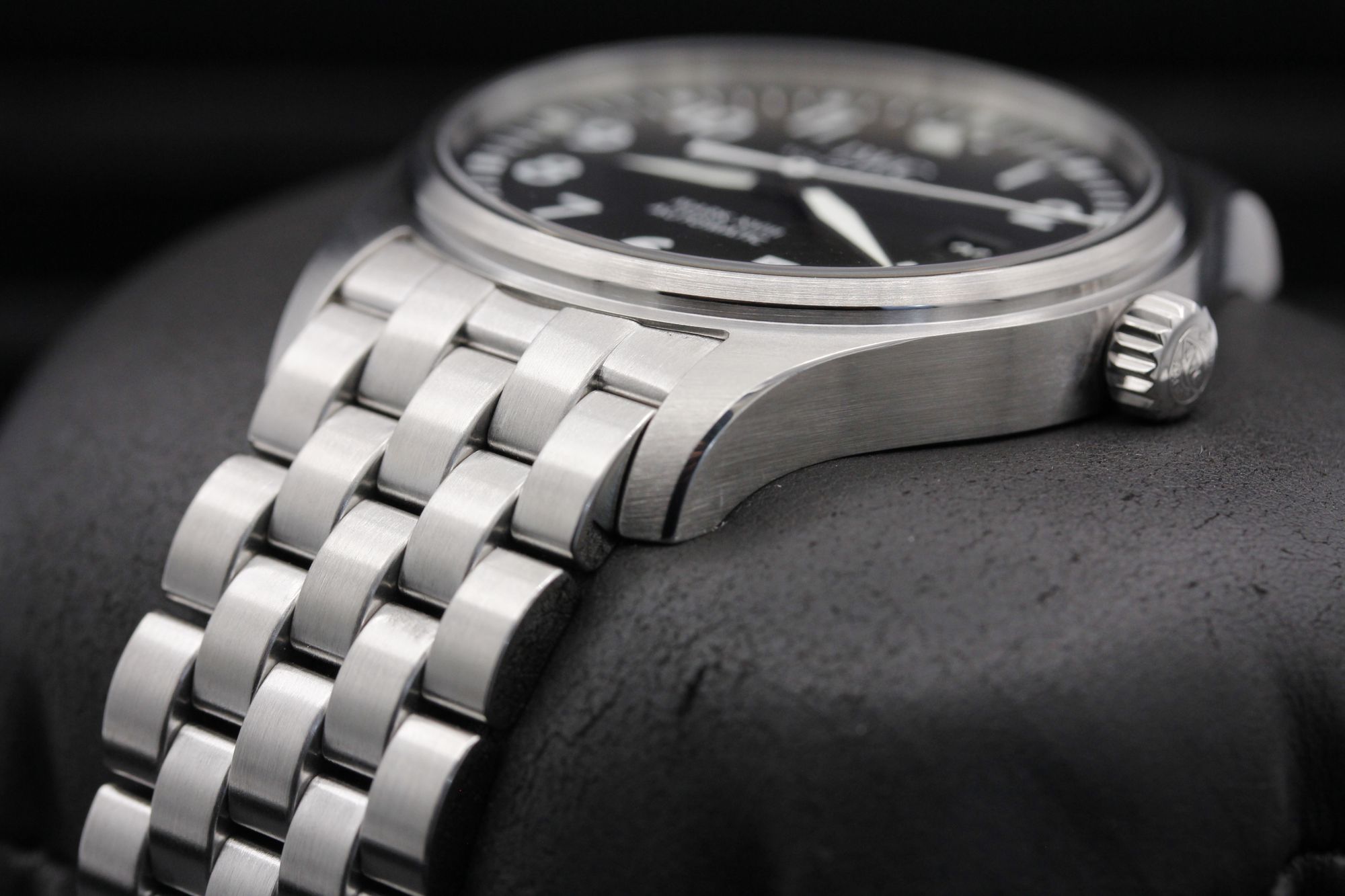 Rolex Style Pilot Mark XVIII 74 Black Dial / Steel detail 2