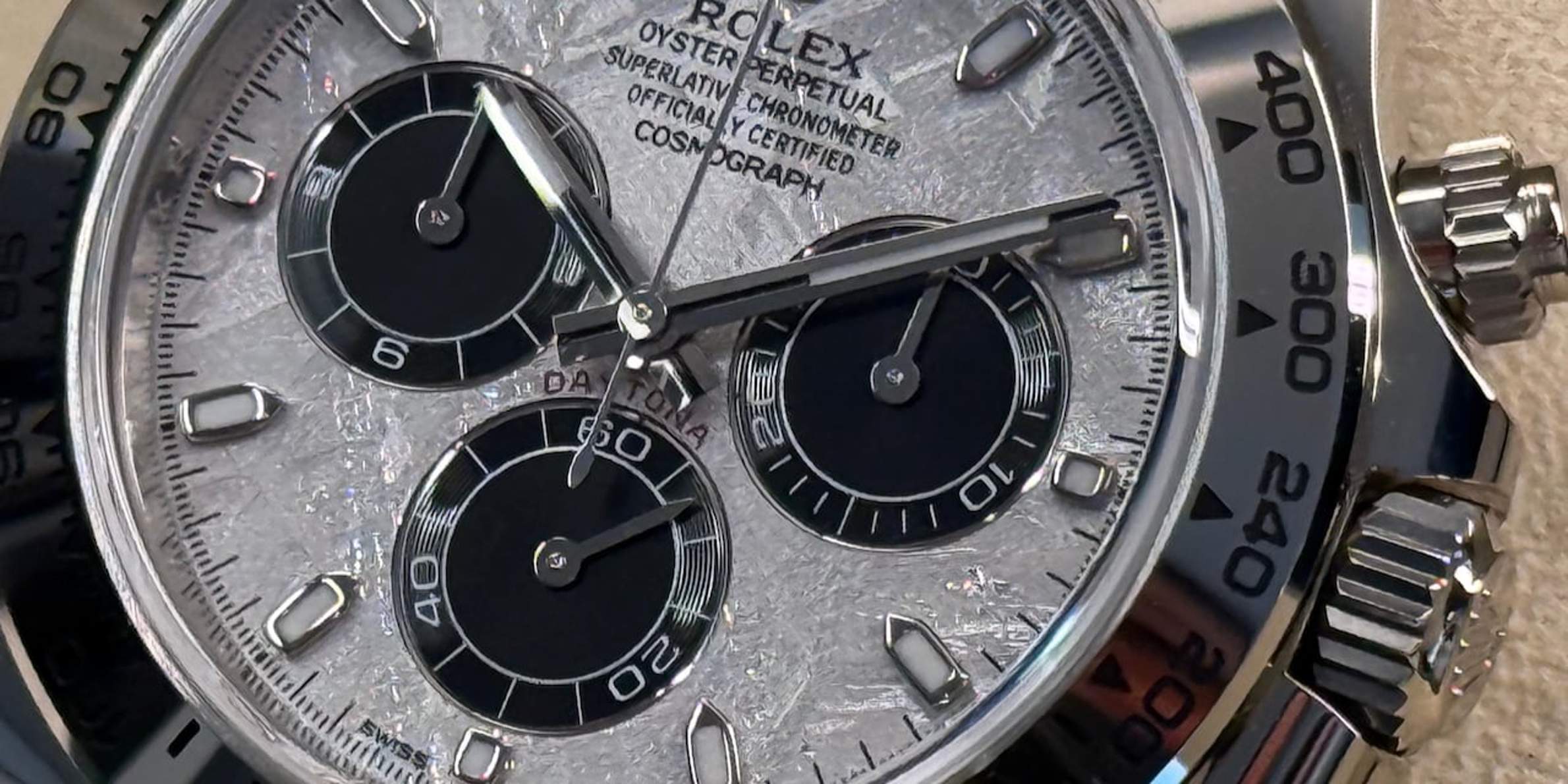 Panerai Style Daytona Chrono 217 Meteorite Dial detail 2