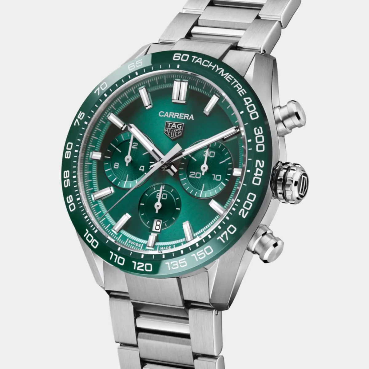 AP Style Carrera Chrono 77 Green Dial / Steel detail 2