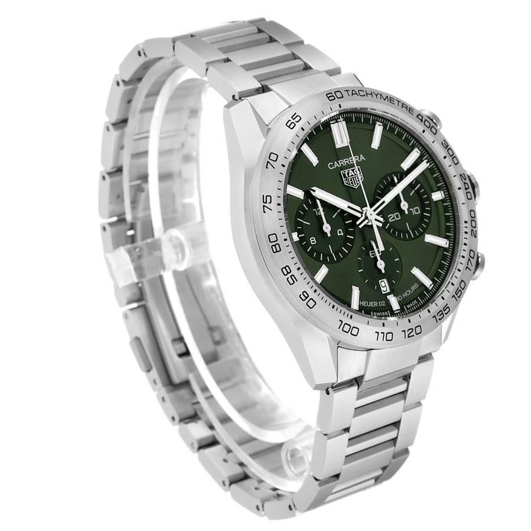 AP Style Carrera Chrono 77 Green Dial / Steel detail 4