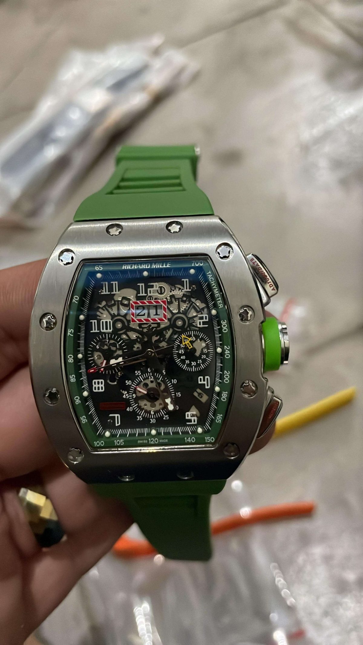 PP Style RM 011 79 Green Dial / Steel detail 2