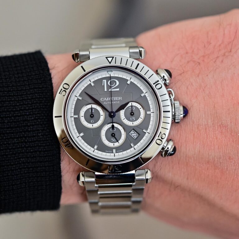 Cartier Style Portugieser Chrono 92 Grey Dial / Rubber detail 4