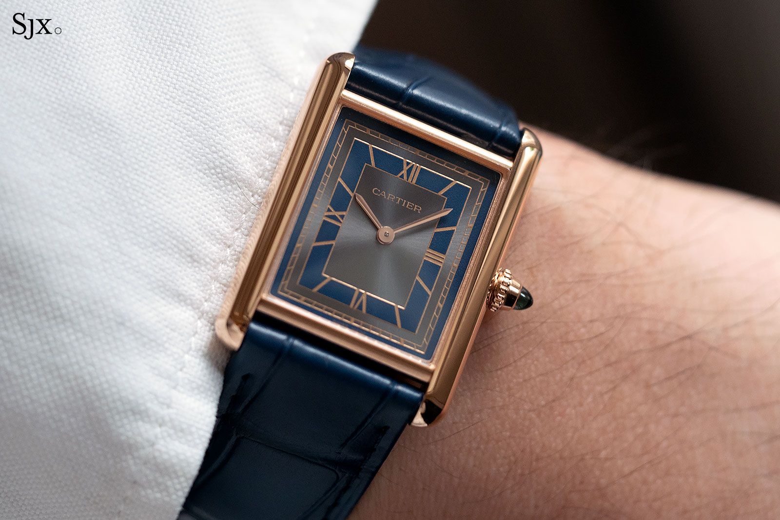 Hublot Style Tank Louis 93 Blue Dial / Steel detail 2