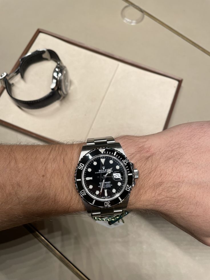 Richard Mille Style Submariner Date 106 Silver Dial / Leather detail 2