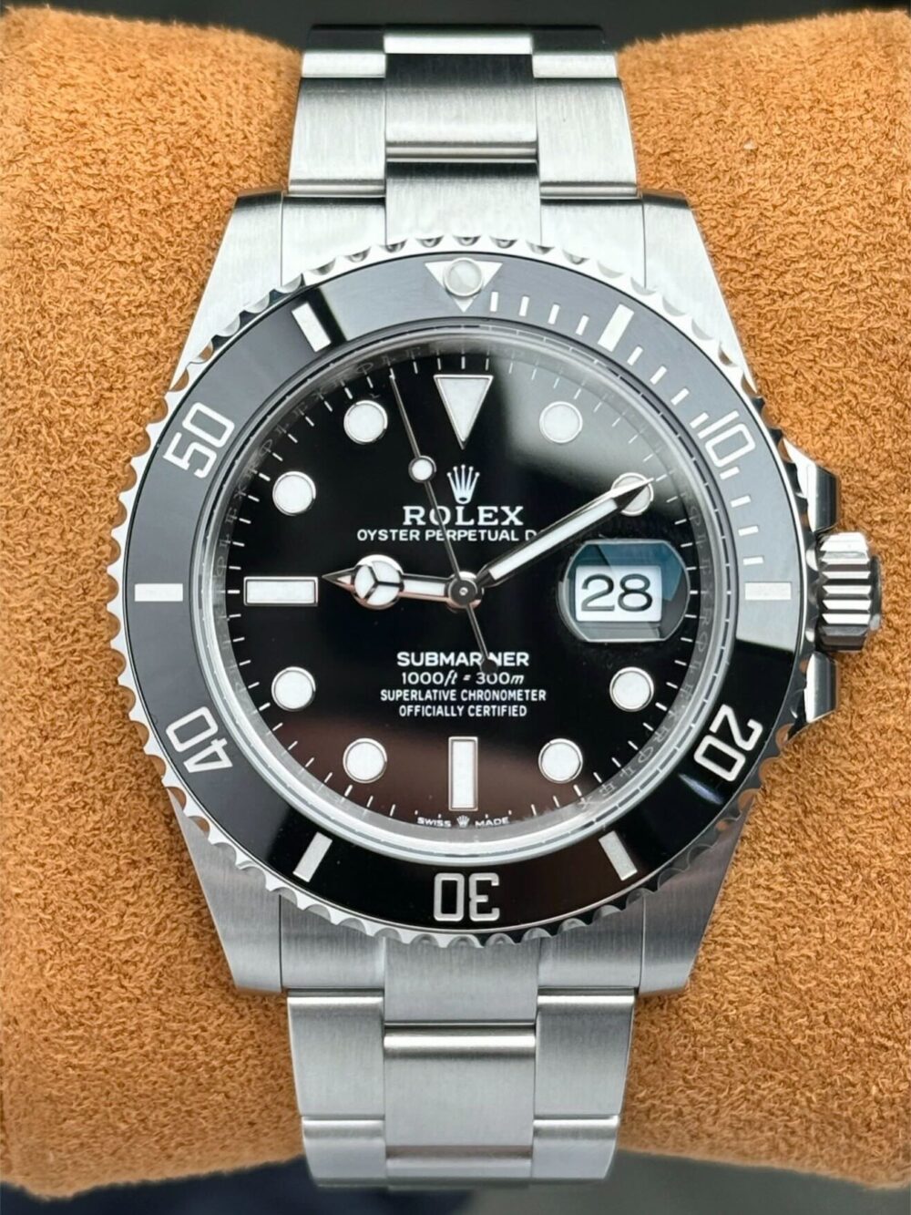 PP Style Submariner Date 109 Silver Dial / Leather detail 2
