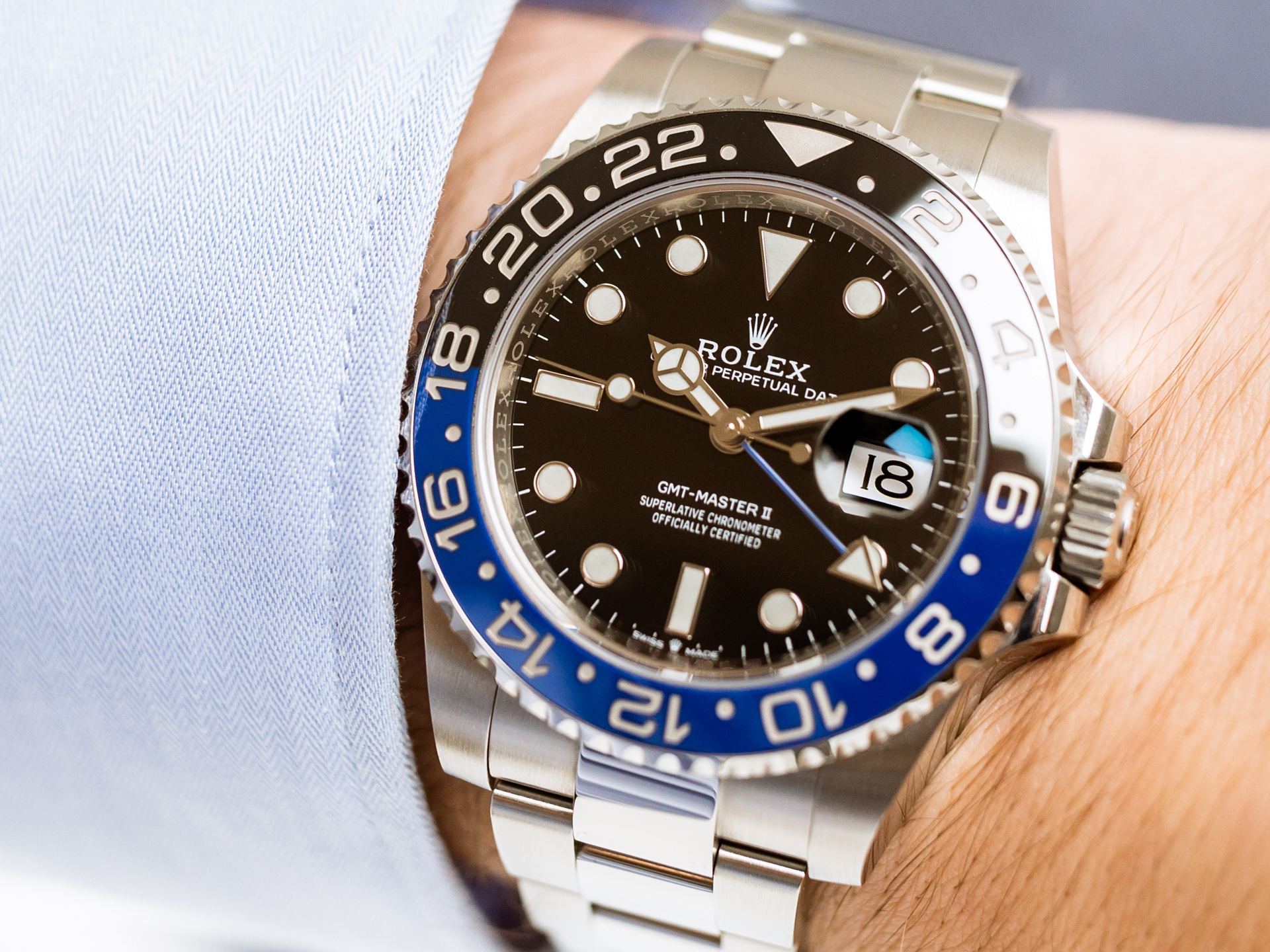 Panerai Style GMT-Master II 110 Blue Dial / Steel detail 2