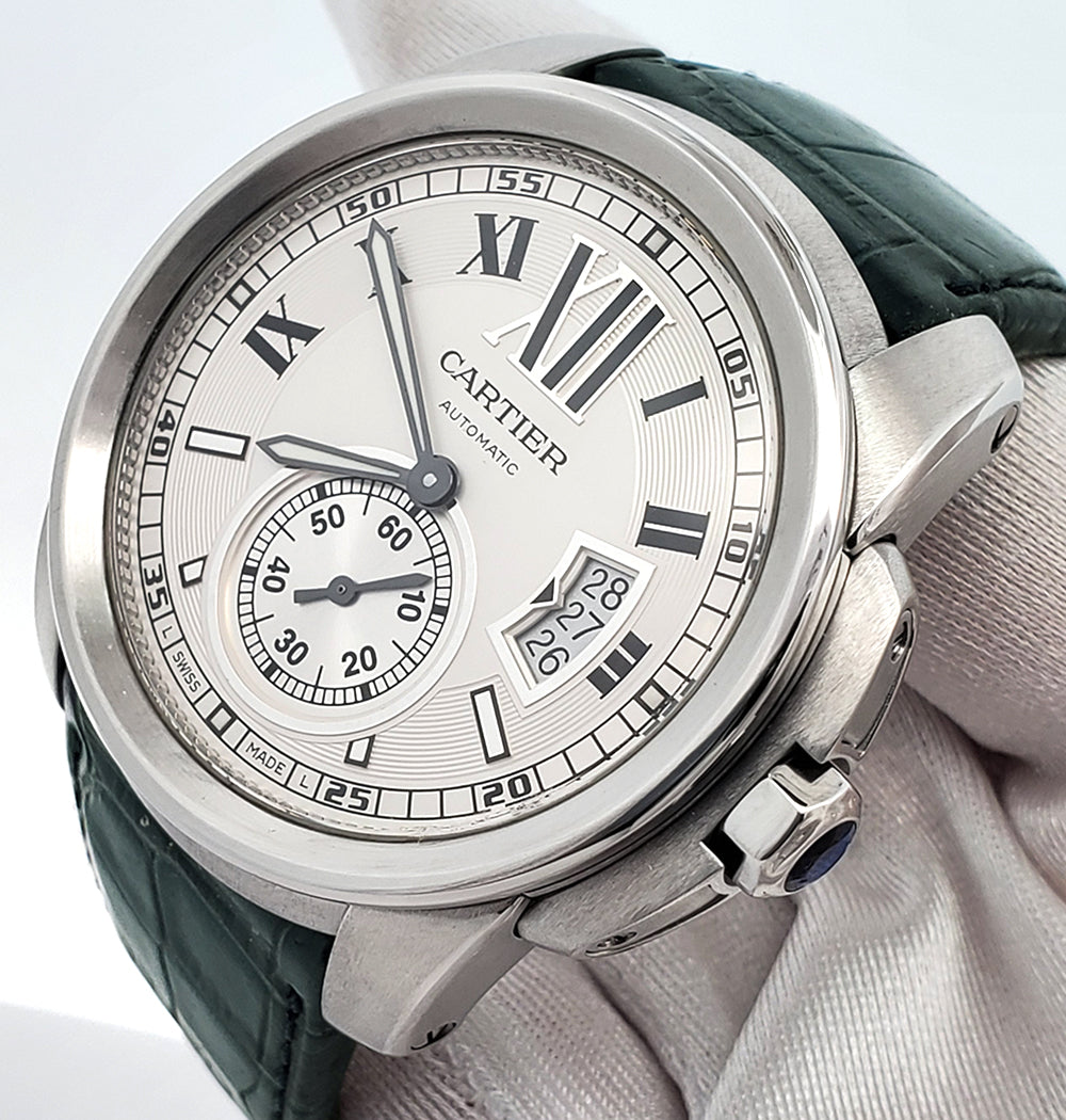 Cartier Style RM 011 114 Silver Dial / Leather detail 4