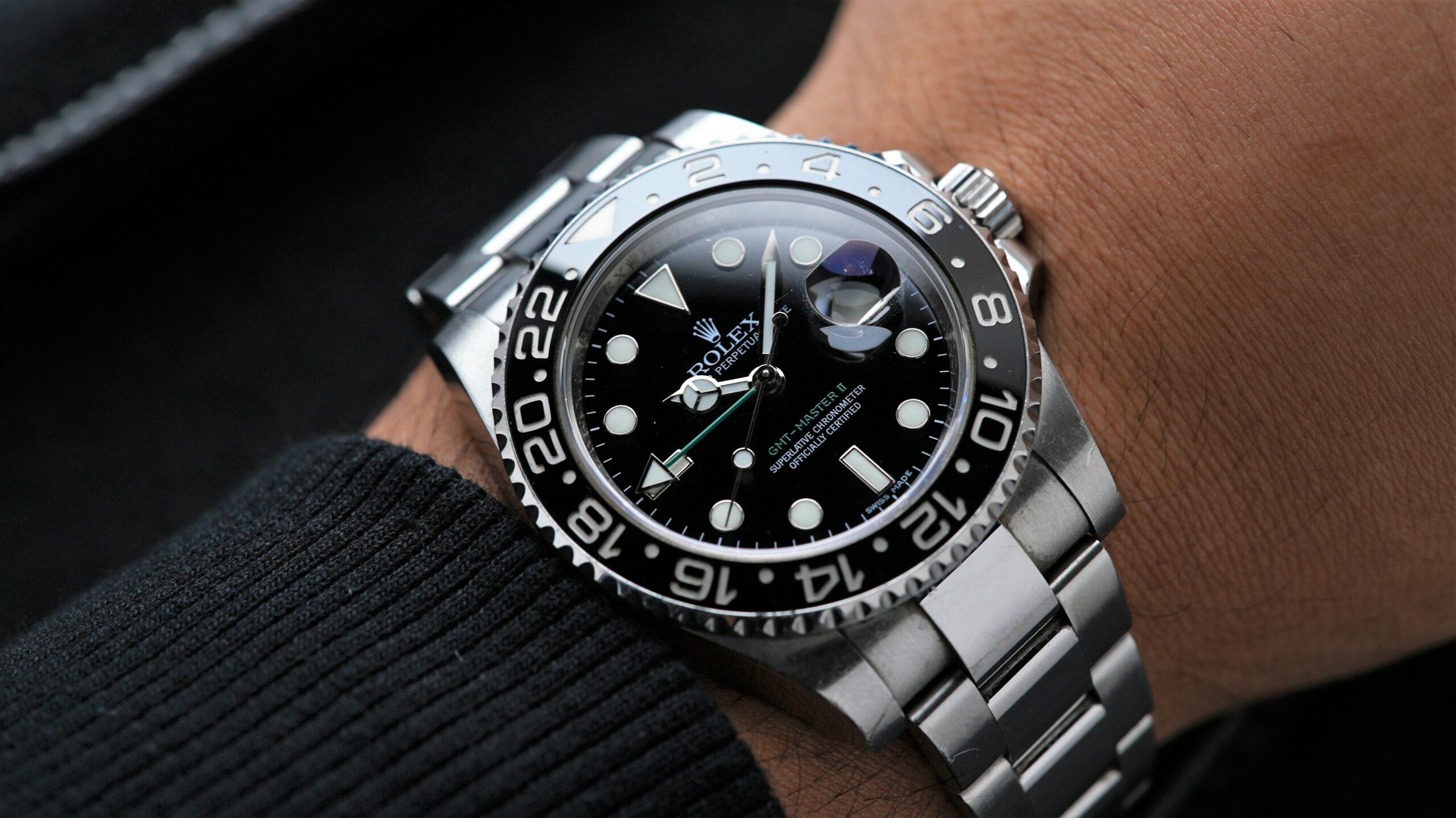 Cartier Style GMT-Master II 116 Black Dial / Steel detail 3
