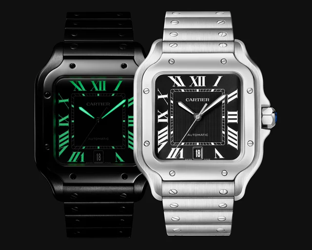 AP Style Santos Medium 122 Black Dial / Steel detail 4