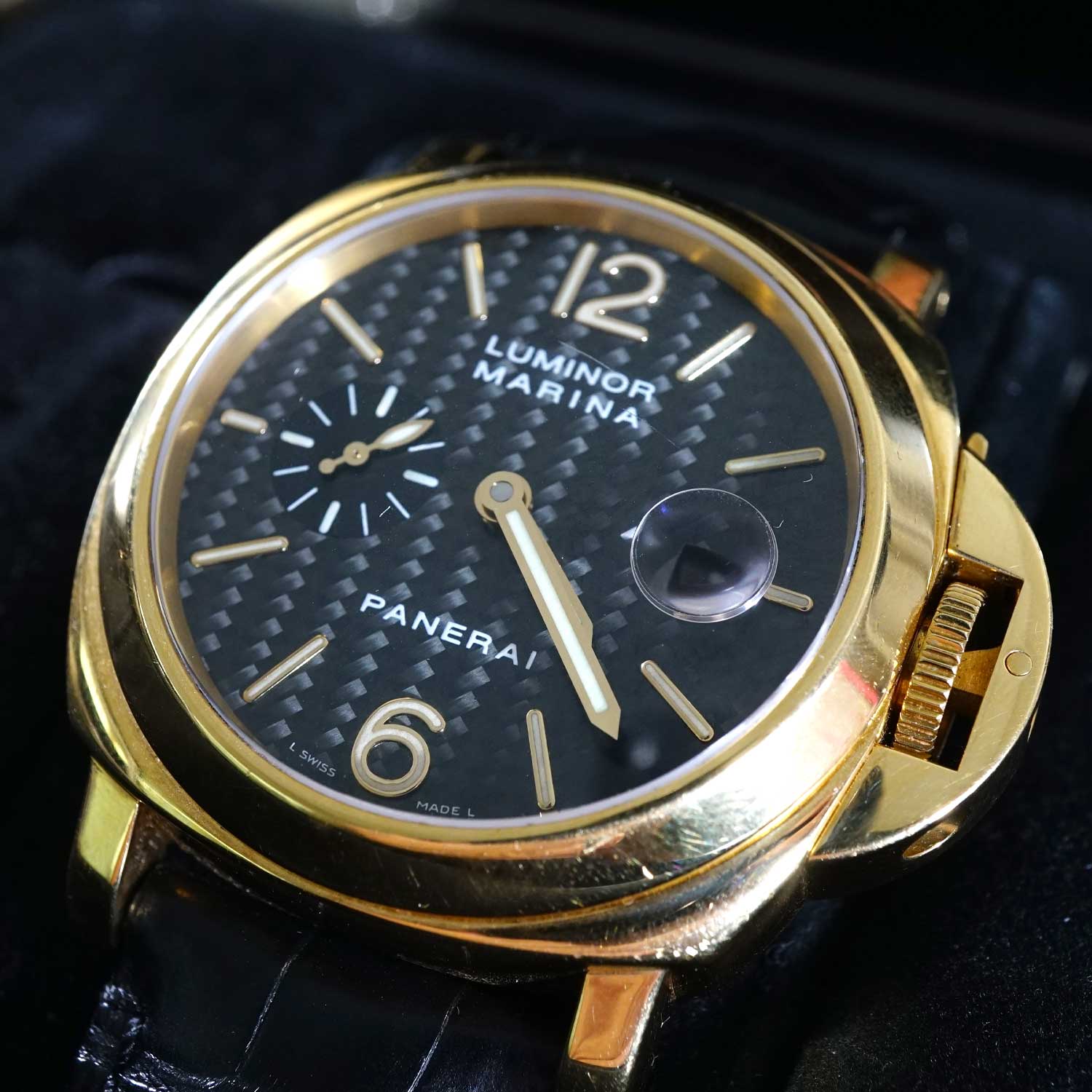 Omega Style Luminor Marina 130 Two-Tone Gold detail 4