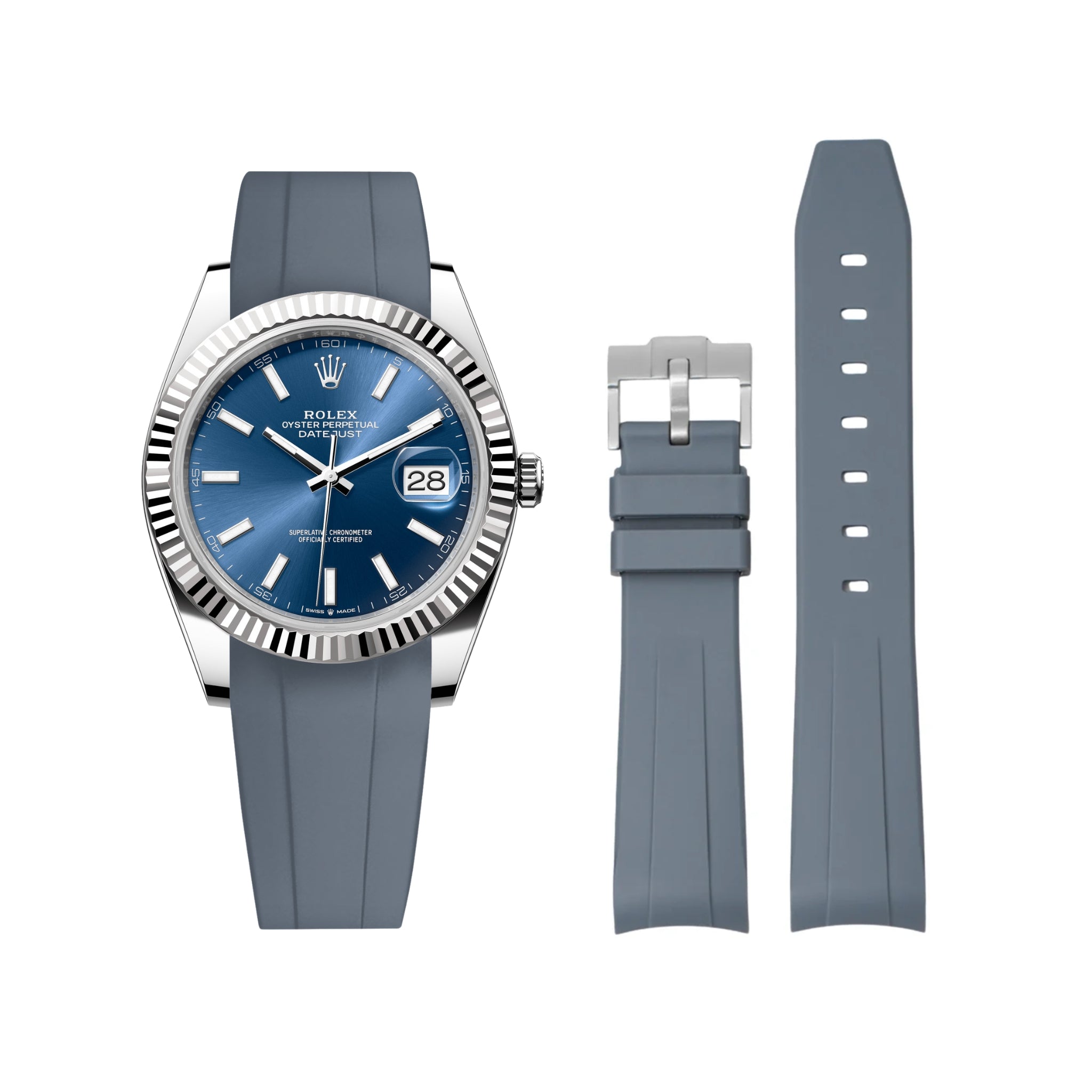 Richard Mille Style Datejust 41 131 Grey Dial / Rubber detail 2