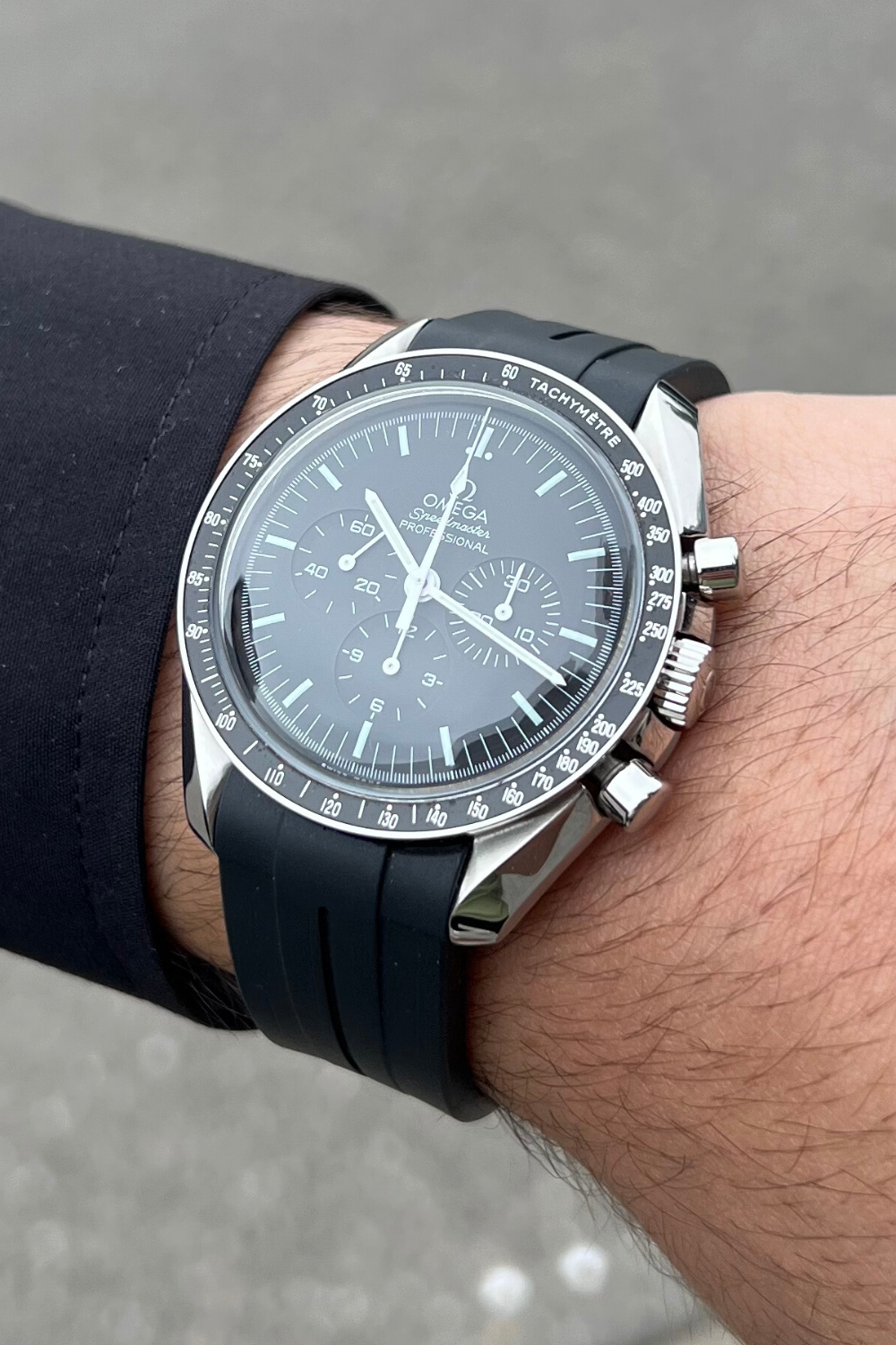 IWC Style Speedmaster Moonwatch 133 Silver Dial / Leather detail 4