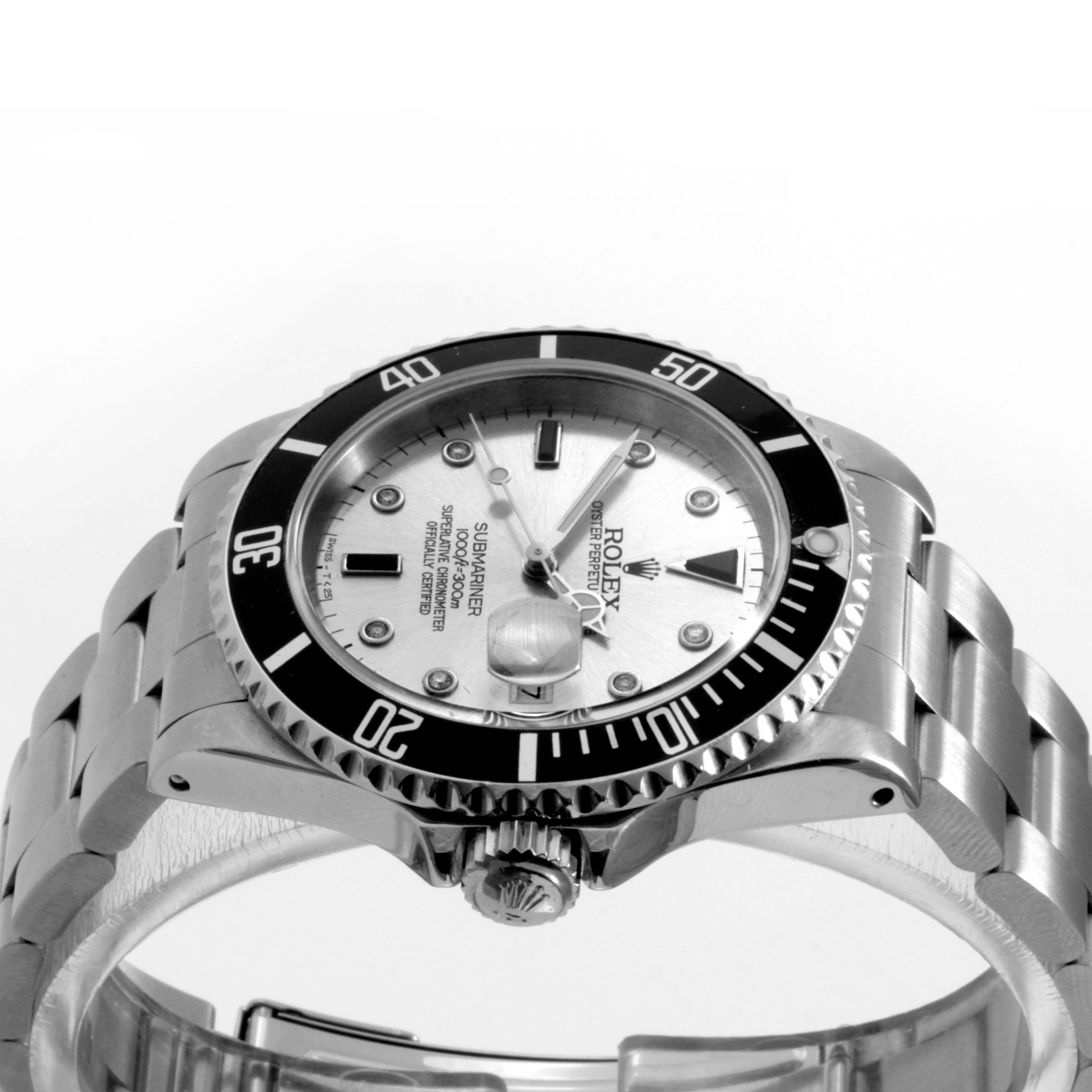 Rolex Style Submariner Date 135 White Dial / Steel detail 3