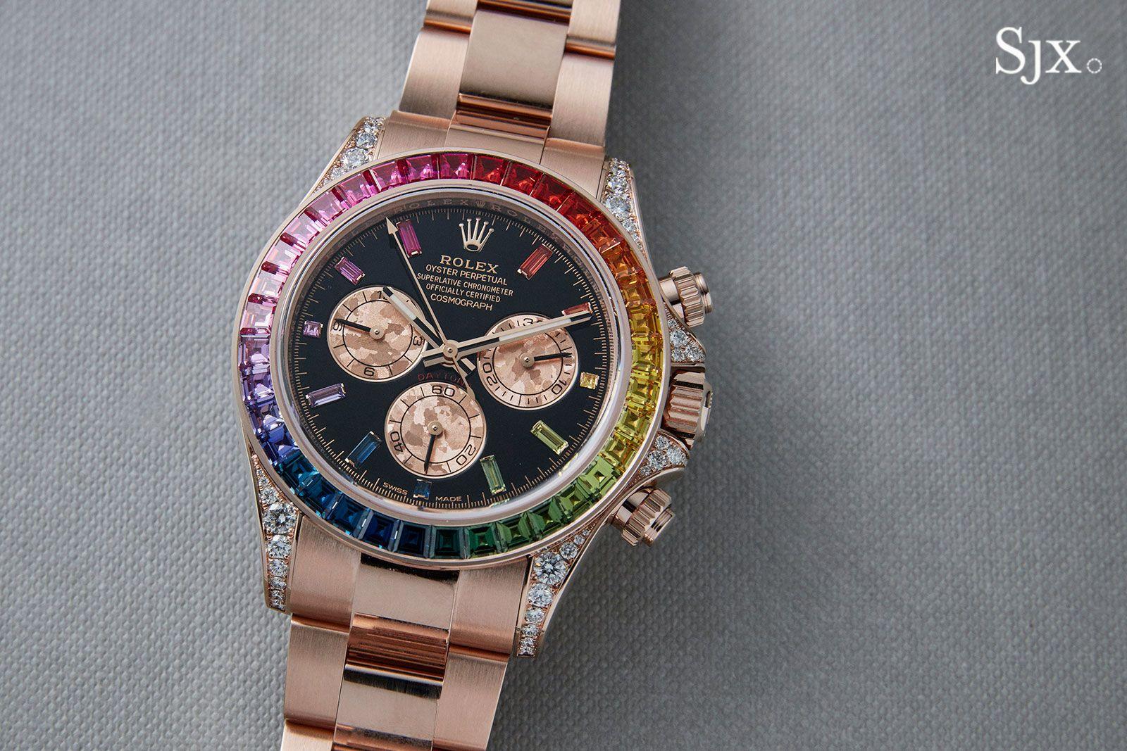 Rolex Style Daytona Rainbow Full Ice Iced detail 3