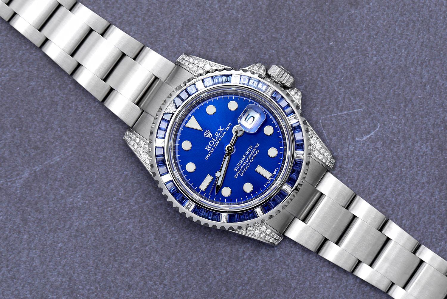 Omega Style Submariner Date 147 Blue Dial / Steel detail 3