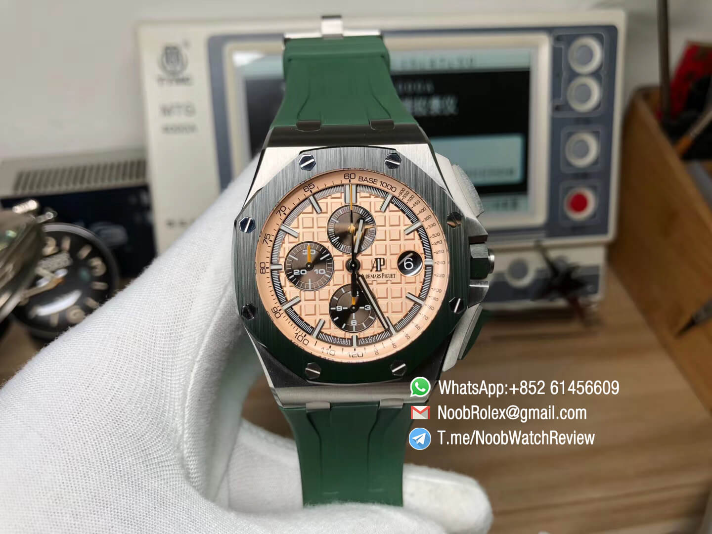 Rolex Style Royal Oak Offshore 152 Green Dial / Steel detail 4