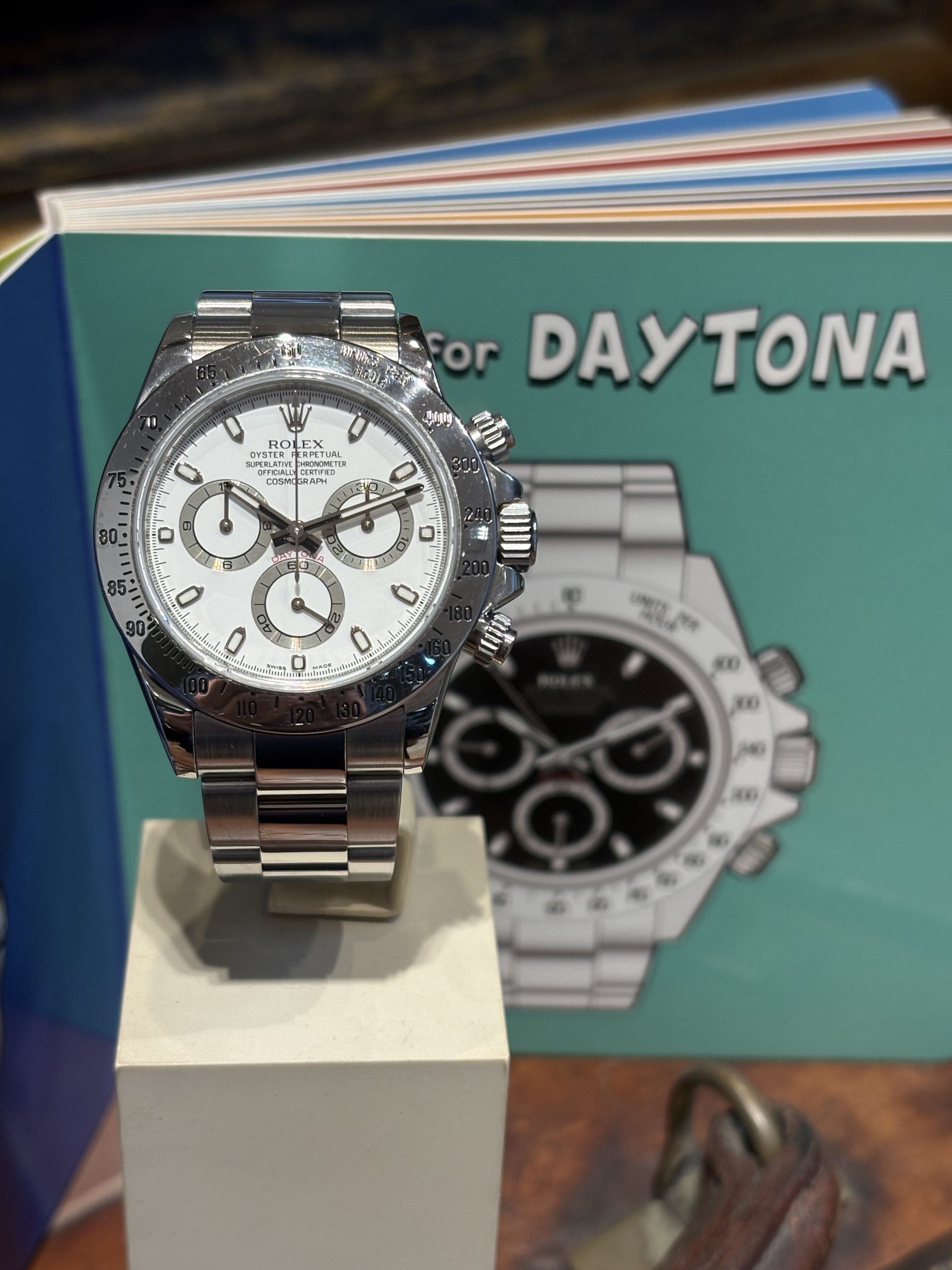 Omega Style Daytona Chrono 153 White Dial / Steel detail 2
