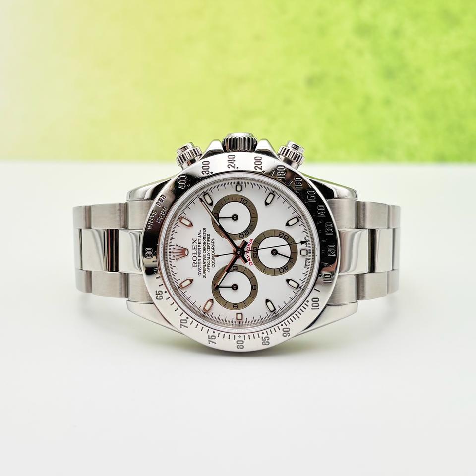 Omega Style Daytona Chrono 153 White Dial / Steel detail 3