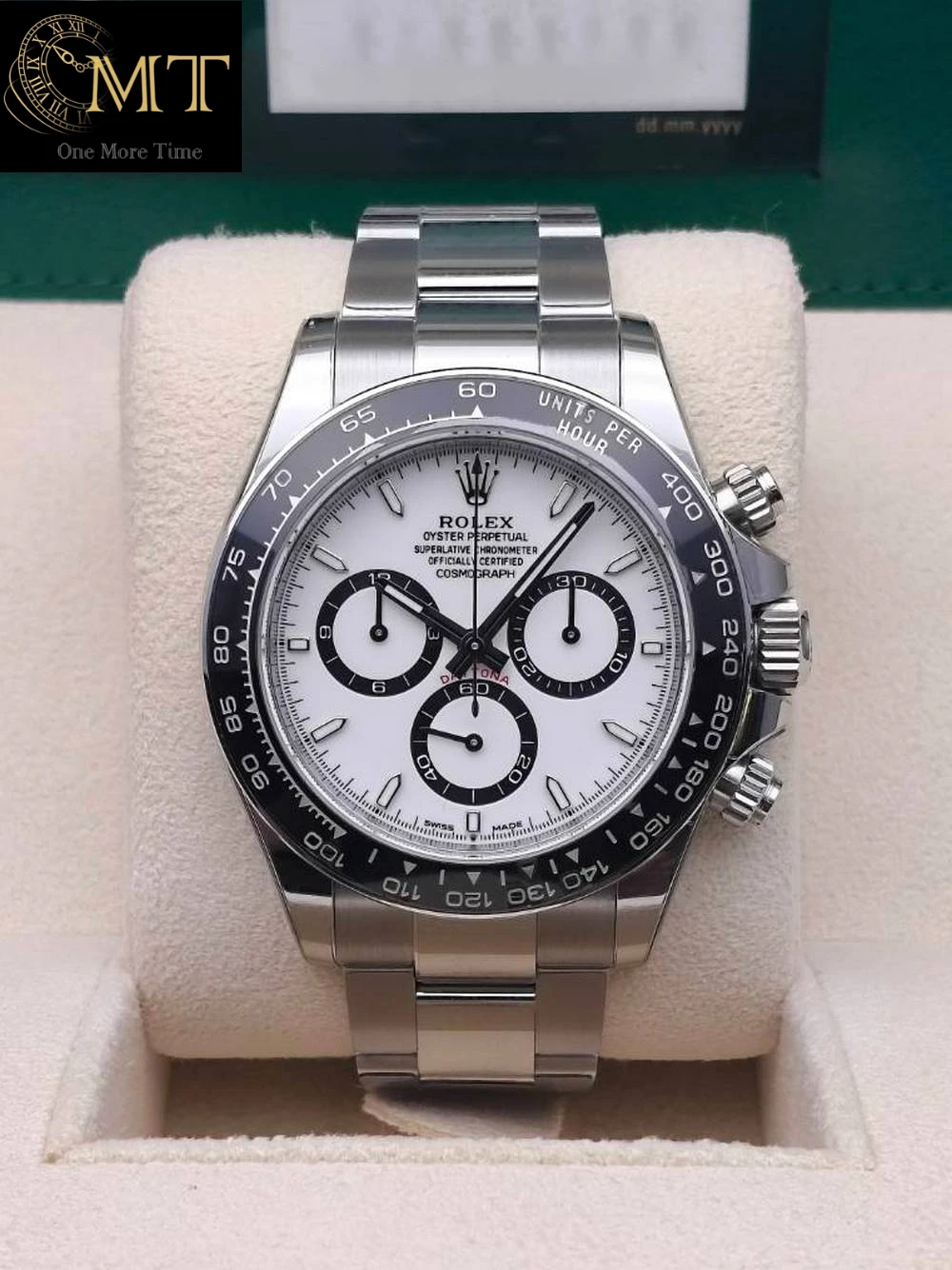 Omega Style Daytona Chrono 153 White Dial / Steel detail 4