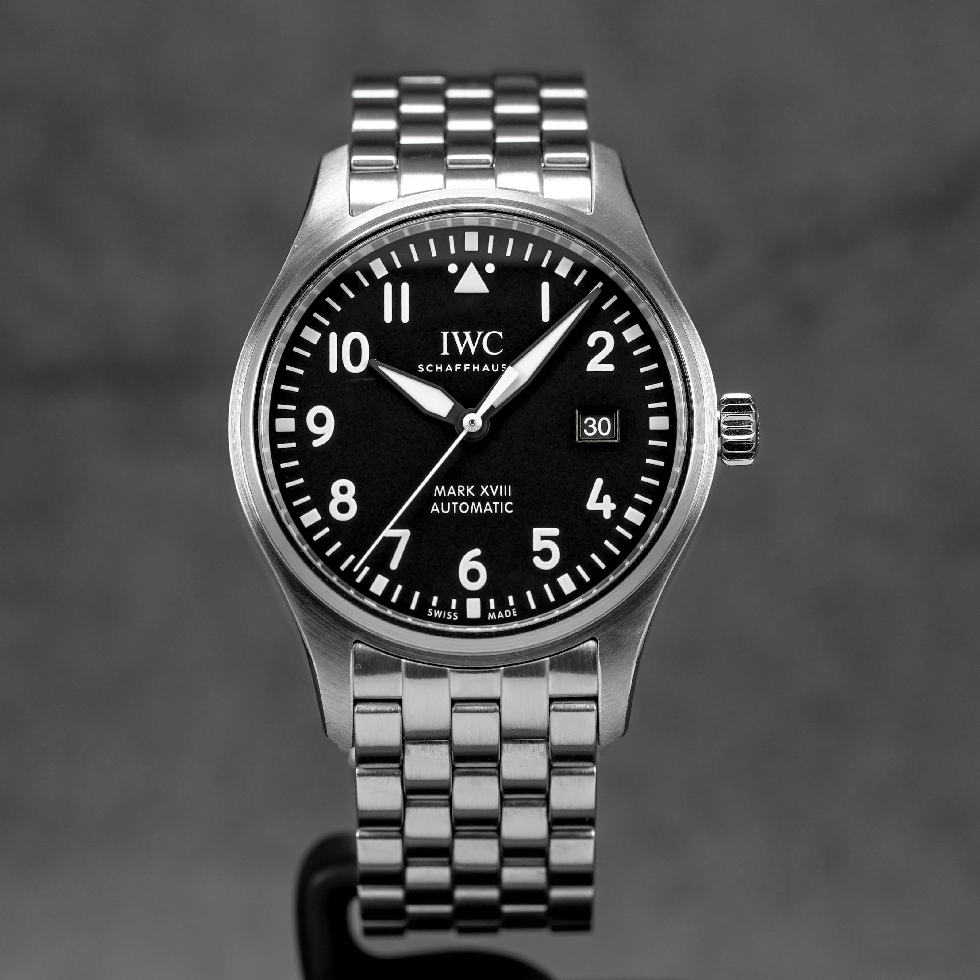 Panerai Style Pilot Mark XVIII 216 Black Dial / Steel detail 2