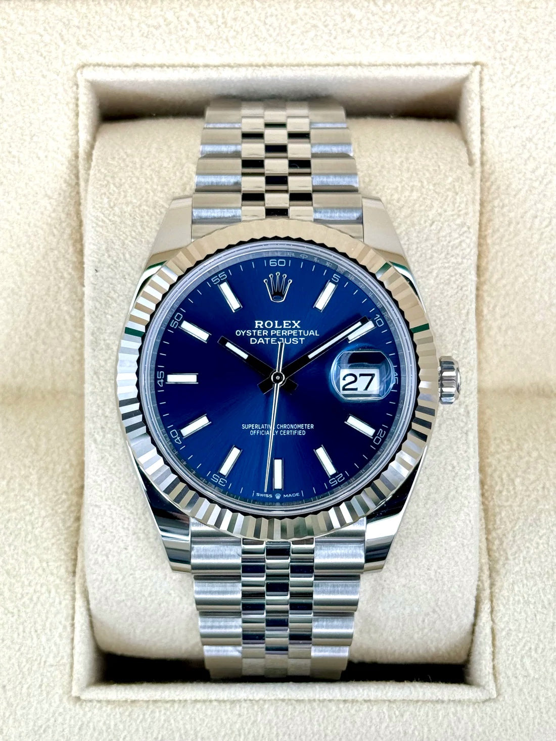Rolex Style Datejust 41 173 Blue Dial / Steel detail 4