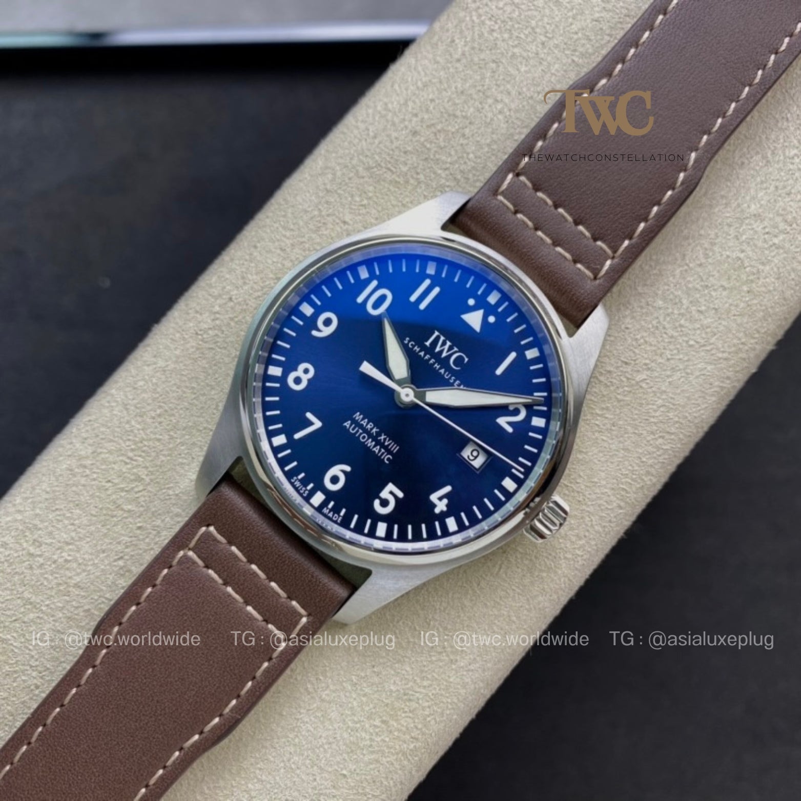 Tag Heuer Style Pilot Mark XVIII 176 Blue Dial / Steel detail 4