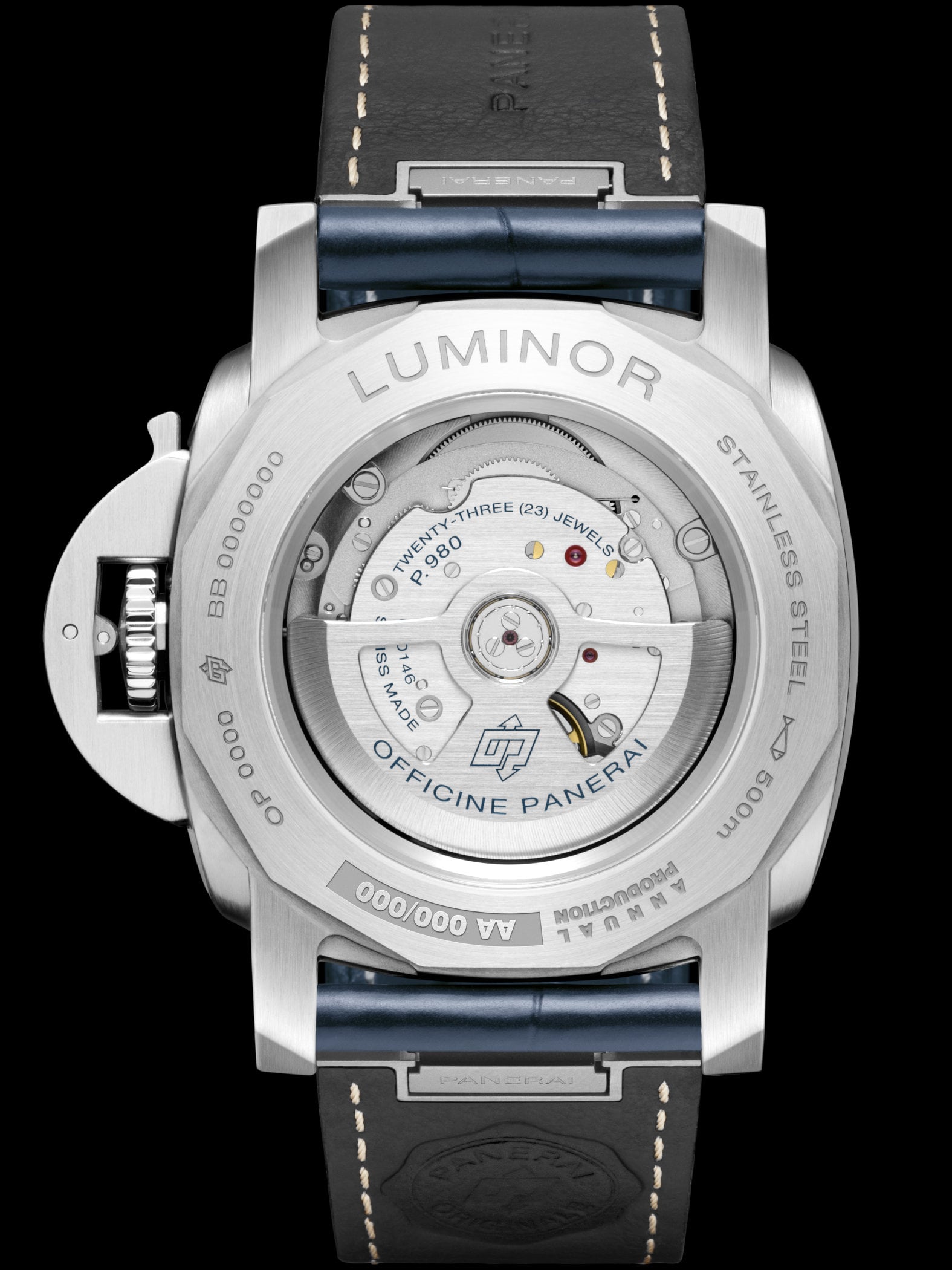 Cartier Style Luminor Marina 197 Meteorite Dial detail 2