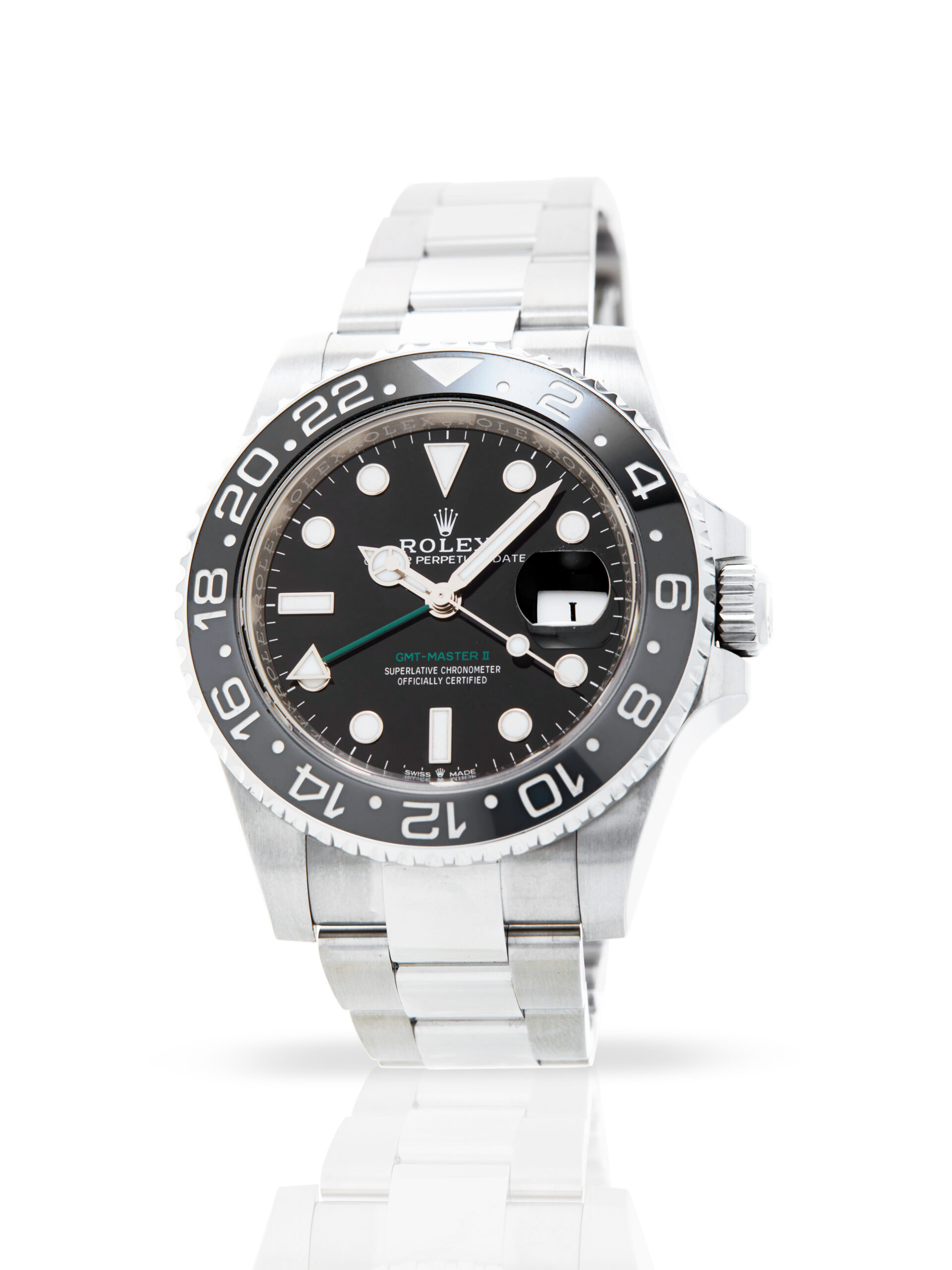 Rolex Style GMT-Master II 185 Silver Dial / Leather detail 3