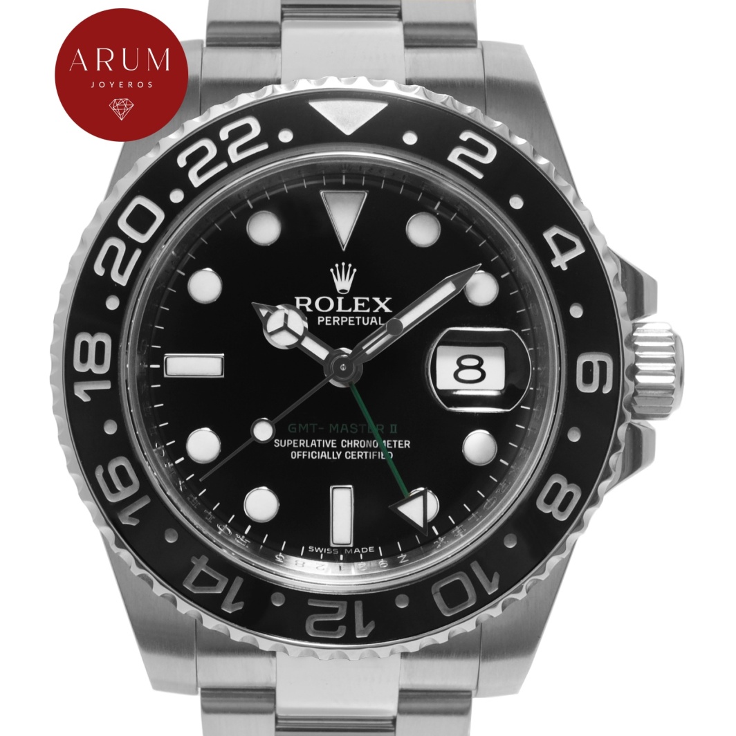 Rolex Style GMT-Master II 185 Silver Dial / Leather detail 4