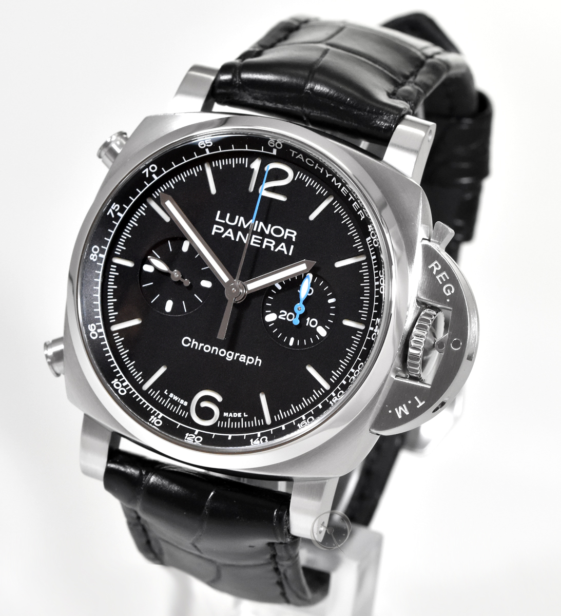 Panerai Style Carrera Chrono 232 Black Dial / Steel detail 2