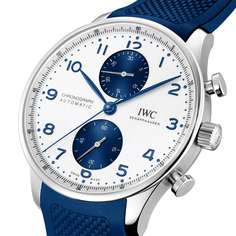IWC Style Portugieser Chrono 41 Silver / Blue detail 3