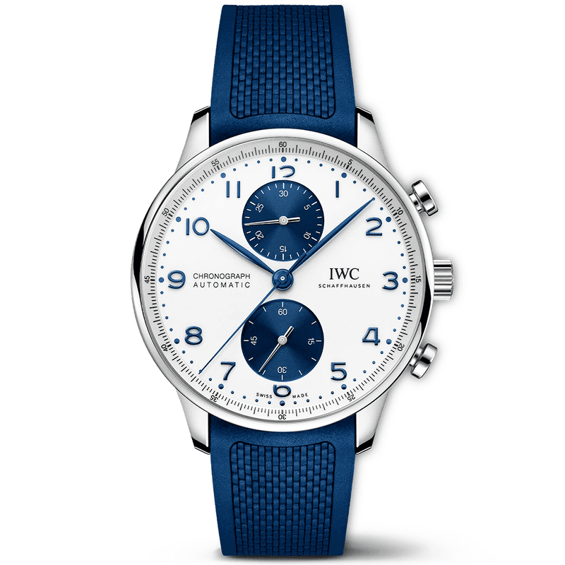 IWC Style Portugieser Chrono 41 Silver / Blue detail 4