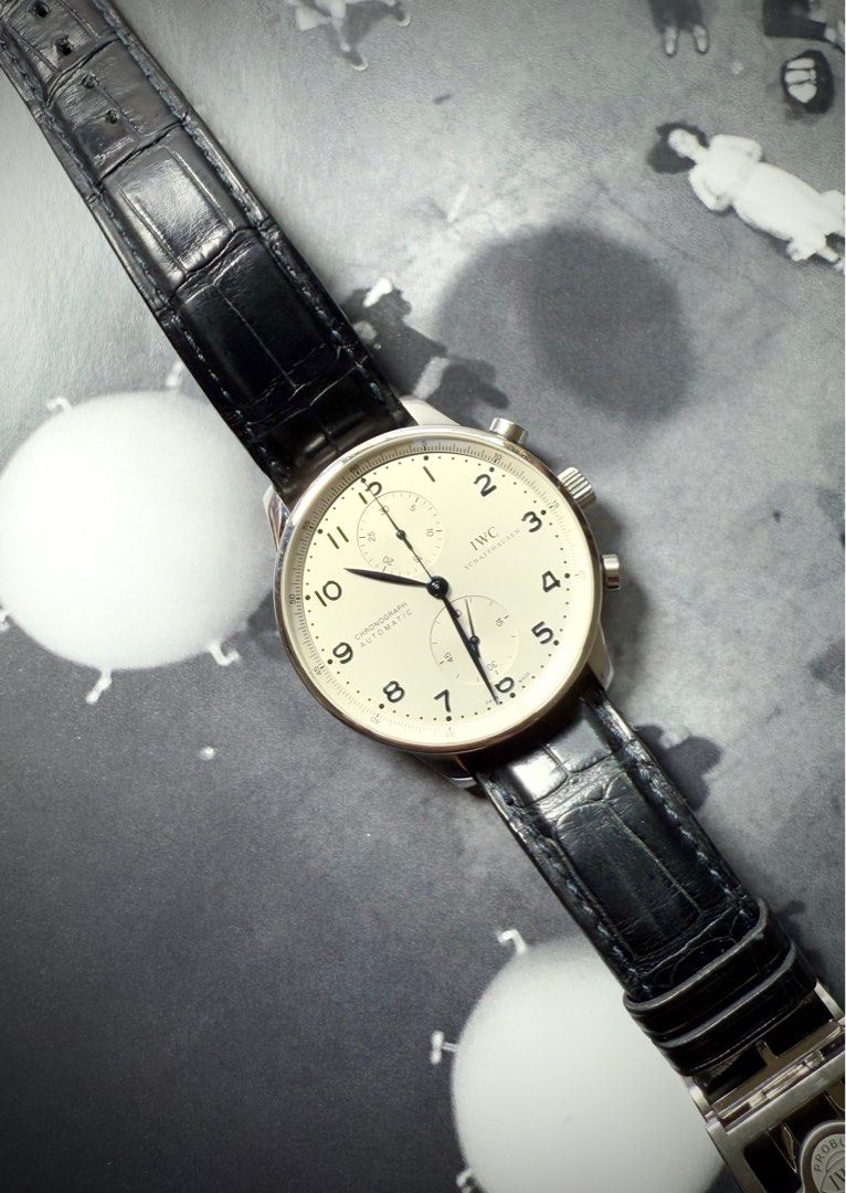 Rolex Style Portugieser Chrono 213 White Dial / Steel detail 4