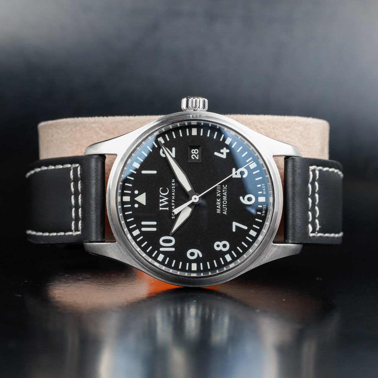 Panerai Style Pilot Mark XVIII 216 Black Dial / Steel detail 3
