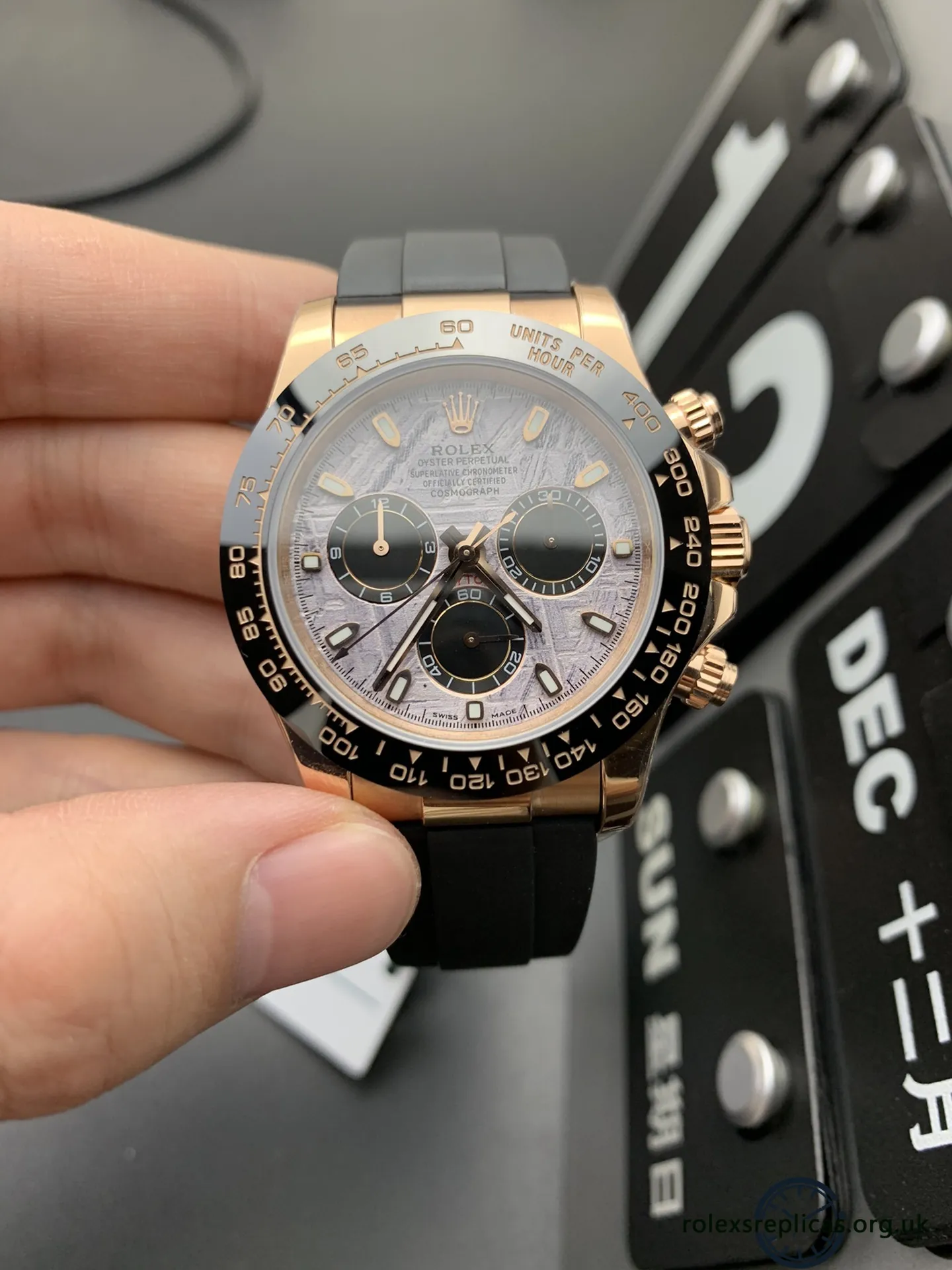 Panerai Style Daytona Chrono 217 Meteorite Dial detail 4