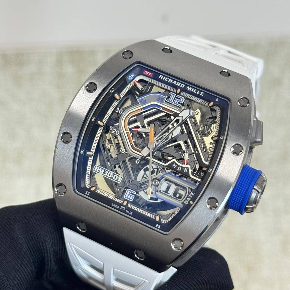 Richard Mille Style Portugieser Chrono 221 White Dial / Steel detail 2