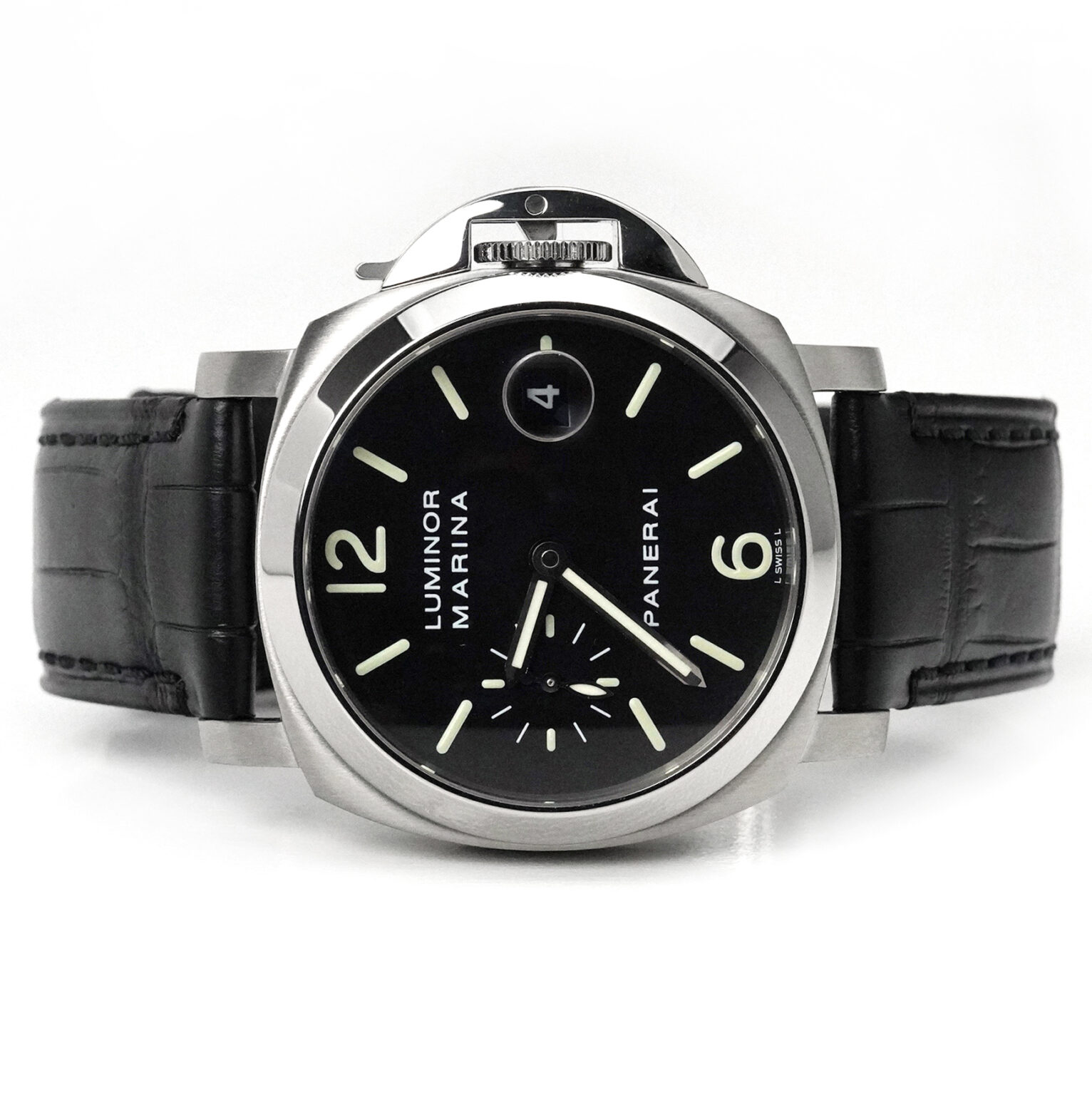 IWC Style Luminor Marina 223 Black Dial / Steel detail 2