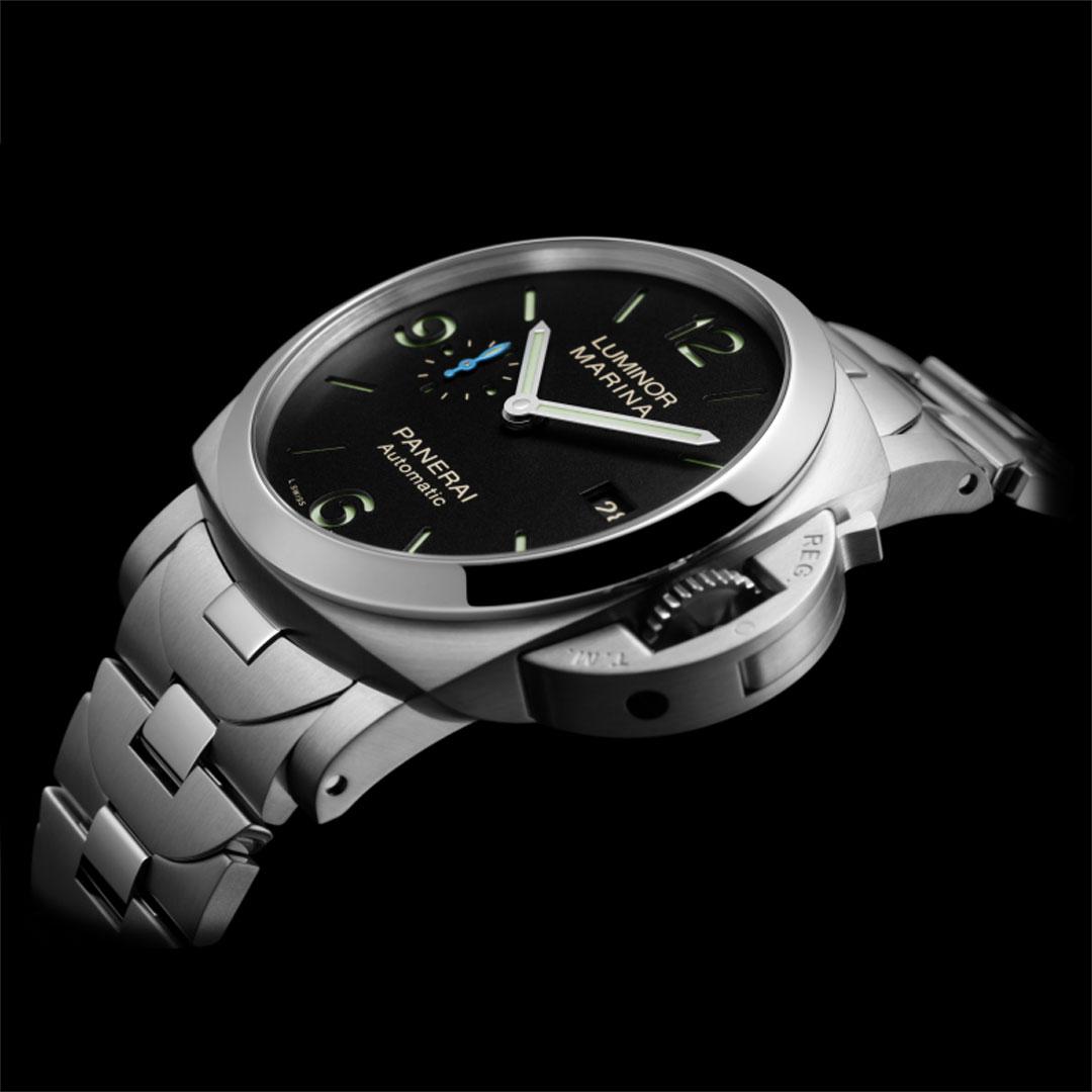 IWC Style Luminor Marina 223 Black Dial / Steel detail 4