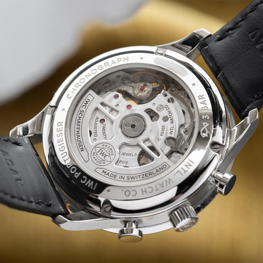 Rolex Style Portugieser Chrono 234 Black Dial / Steel detail 4