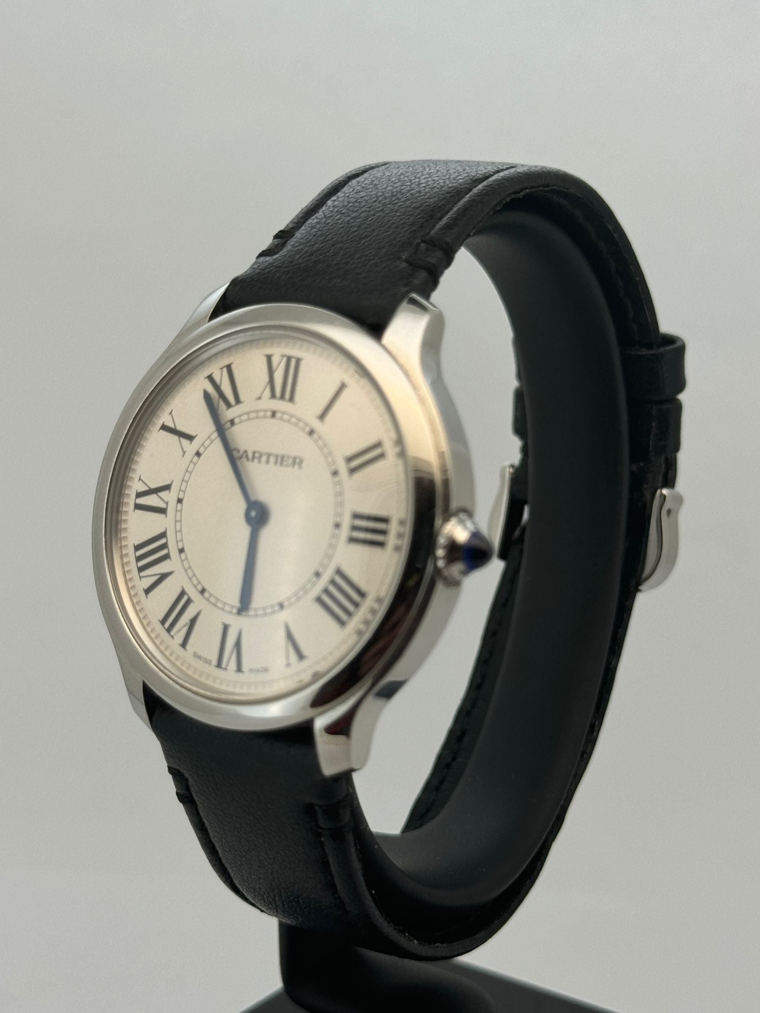 Cartier Style RM 011 250 Silver Dial / Leather detail 3
